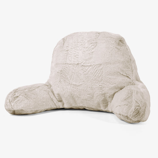 Polštář na čtení s vysokou opěrkou zad - Umělá králičí kožešina Zlato-hnědá 01