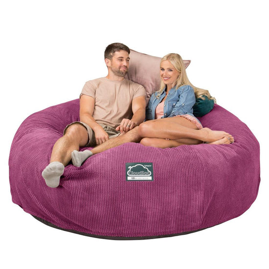 LOUNGE PUG, CloudSac 3000 XXXL - obří sedací vak ve tvaru pohovky/dvousedačky z paměťové pěny (King Size),Pom pom Růžová