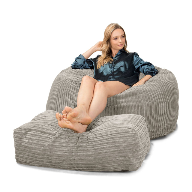 LOUNGE PUG, CloudSac 510 XL - XL sedací vak z paměťové pěny (NOVÝ DESIGN),Manšestr Norek