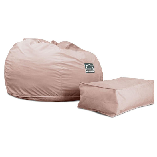 LOUNGE PUG, CloudSac 510 XL - XL sedací vak z paměťové pěny (NOVÝ DESIGN),Samet Růžová