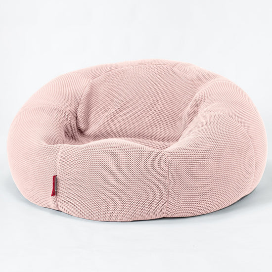 LOUNGE PUG, Klasický sedací vak pohovka, Ellos Pletený Dětská růžová