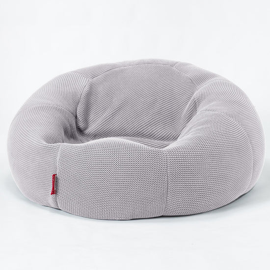 LOUNGE PUG, Klasický sedací vak pohovka, Ellos Pletený Světle šedá