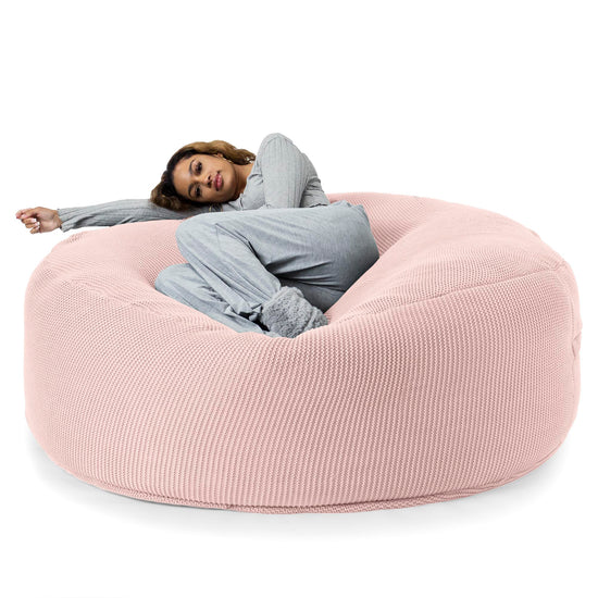 LOUNGE PUG, Mega mamutí sedací vak pohovka, Obří sedací vak, Ellos Pletený Dětská růžová