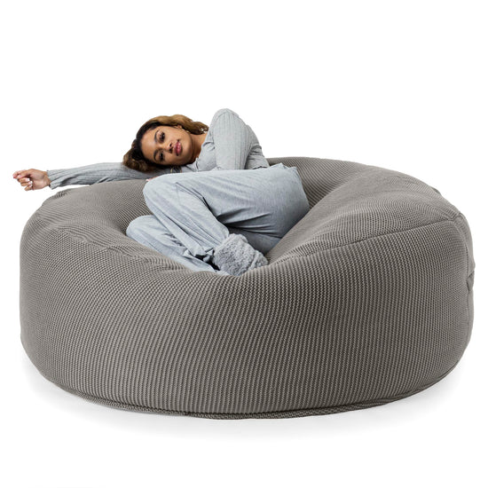 LOUNGE PUG, Mega mamutí sedací vak pohovka, Obří sedací vak, Ellos Pletený Šedá