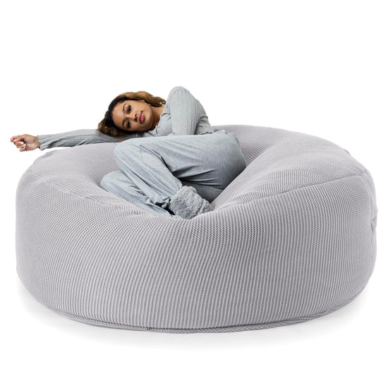 LOUNGE PUG, Mega mamutí sedací vak pohovka, Obří sedací vak, Ellos Pletený Světle šedá