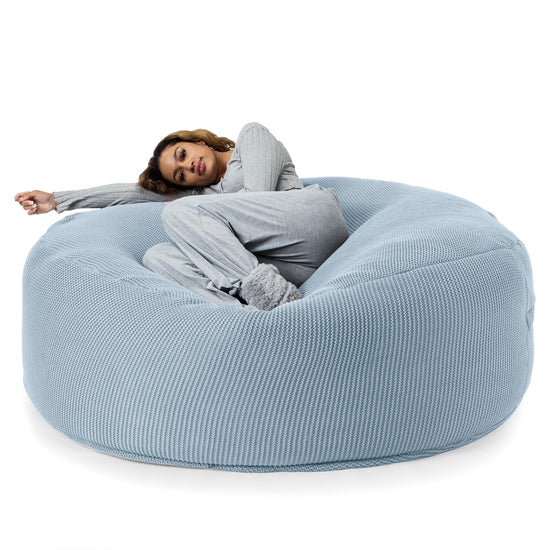 LOUNGE PUG, Mega mamutí sedací vak pohovka, Obří sedací vak, Ellos Pletený Misty modrý