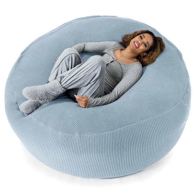 LOUNGE PUG, Mega mamutí sedací vak pohovka, Obří sedací vak, Ellos Pletený Misty modrý