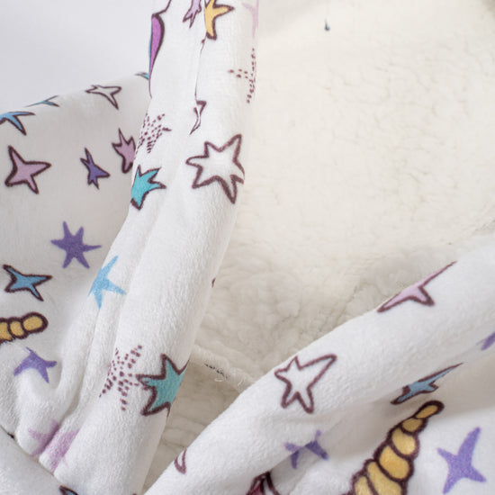 Dětská Oversized Mikina s Kapucí s Funkcí Přikrývky - Minky Jednorožec 05