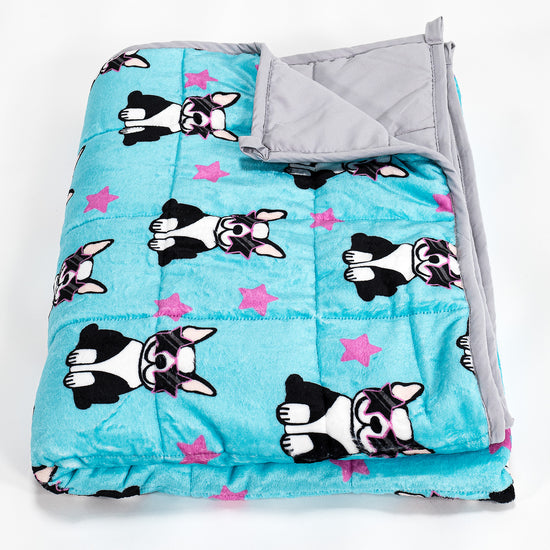 Dětská Těžká Přikrývka - Flanelový Fleece Mops 01