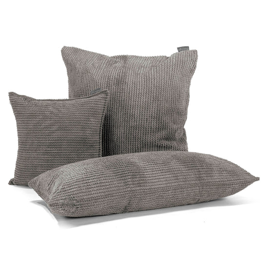 CloudSac® 50 obří polštář z paměťové pěny 40 x 80 cm - Pom pom Tmavě šedá 03