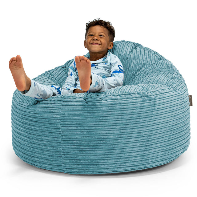 Dětská obří sedací vak Snuggle 3-8 let -Manšestr Modrozelená 01