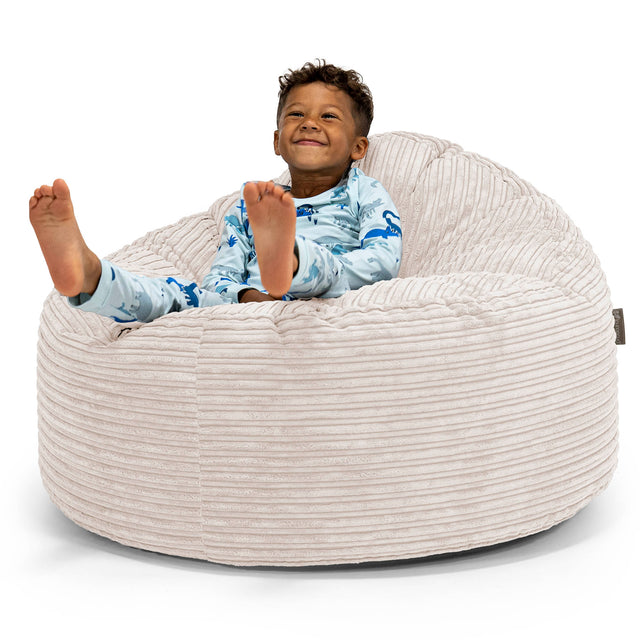 Dětská obří sedací vak Snuggle 3-8 let -Manšestr Slonovinová 01