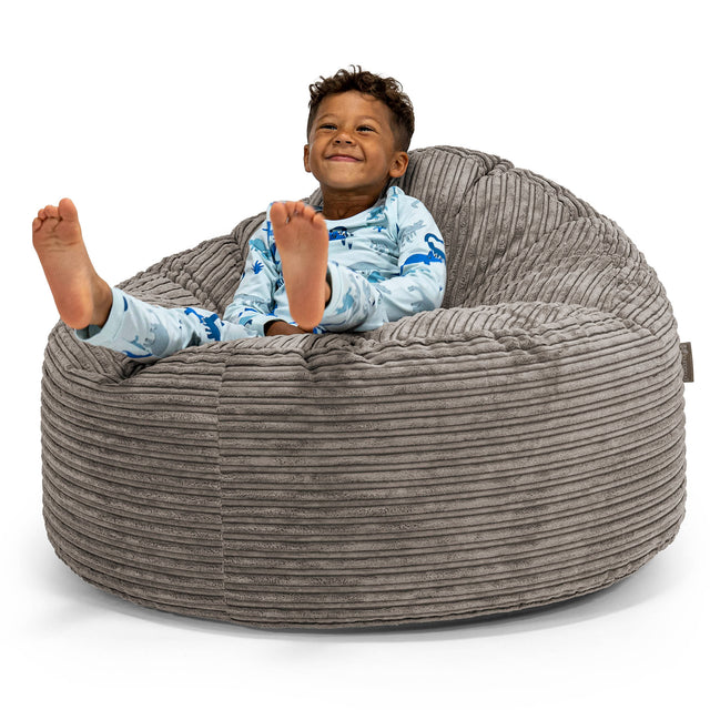Dětská obří sedací vak Snuggle 3-8 let -Manšestr Tmavomodrá šeď 01