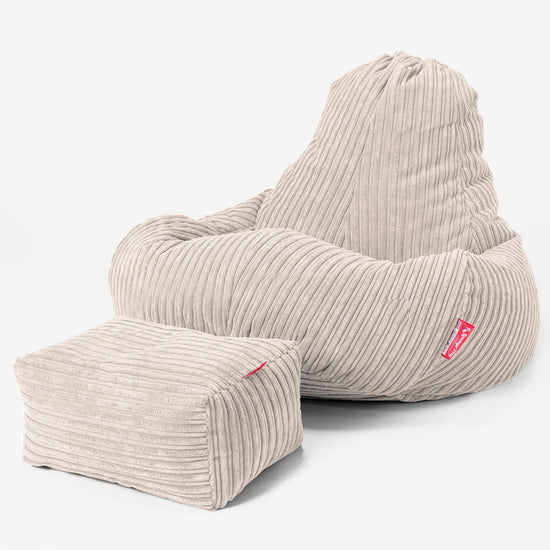 Hráčský sedací vak Ultra Lux - Manšestr Slonovinová 02