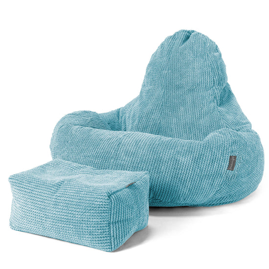 Hráčský sedací vak Ultra Lux - Pom Pom Modrozelená Blue 02