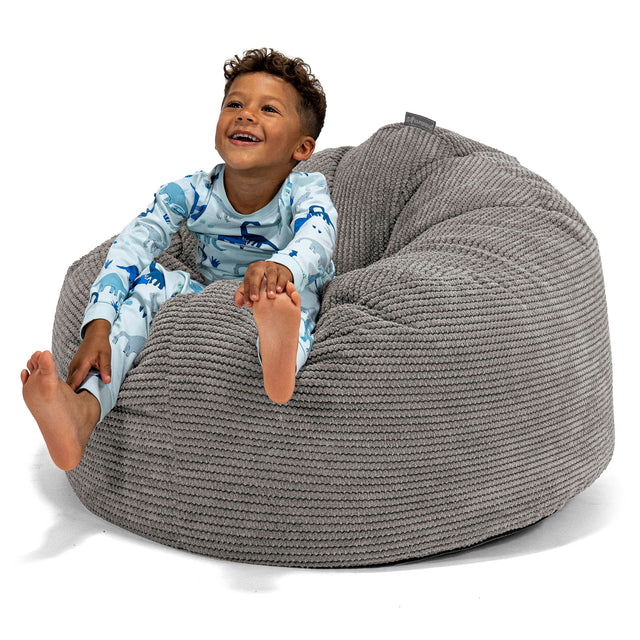 Dětská obří sedací vak Snuggle 3-8 let -Pom pom Tmavě šedá 01