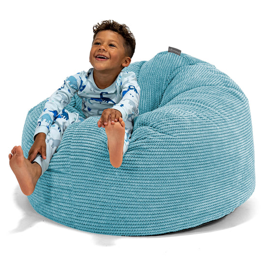 Dětská obří sedací vak Snuggle 3-8 let -Pom pom Modrozelená 01