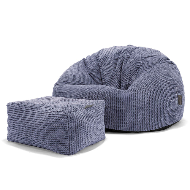Klasický sedací pytel - Pom pom Fialová 02