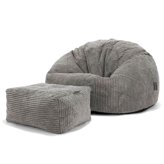 Klasický sedací pytel - Pom pom Tmavě šedá 02