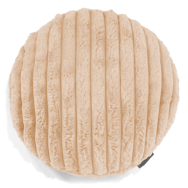 Kulatý Povlak na Polštář 50cm - Ultra plyšový kord Broskvová 01