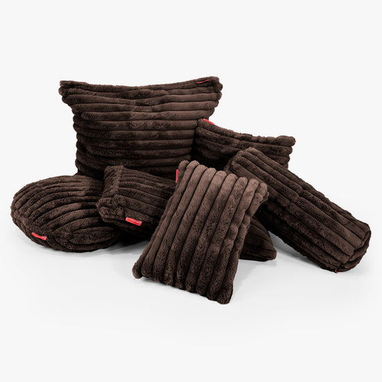 Kulatý Povlak na Polštář 50cm - Ultra plyšový kord Sobolí 02