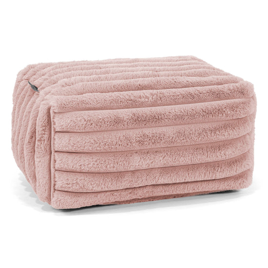 Malá podnožka - Ultra plyšový kord Pudrově růžová 01