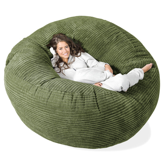 Mega mamutí sedací vak pohovka - Manšestr Lesní zelená 01