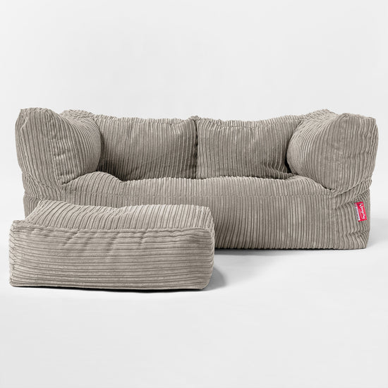 Obří dětská Albert 2 místná sedací vak pohovka 3-14 let - Manšestr Norek 02