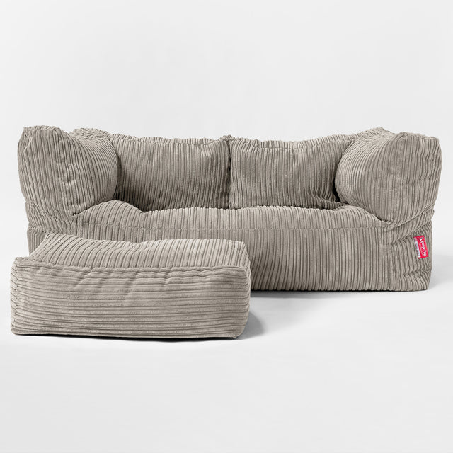 Obří dětská Albert 2 místná sedací vak pohovka 3-14 let - Manšestr Norek 02