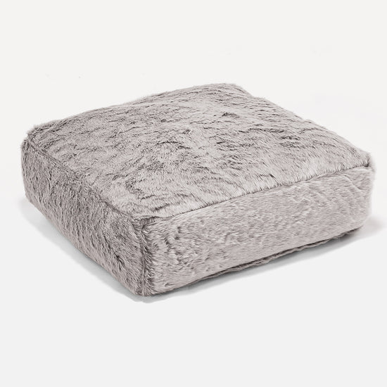 Podlahový Polštář - Umělá králičí kožešina Světle šedá 01