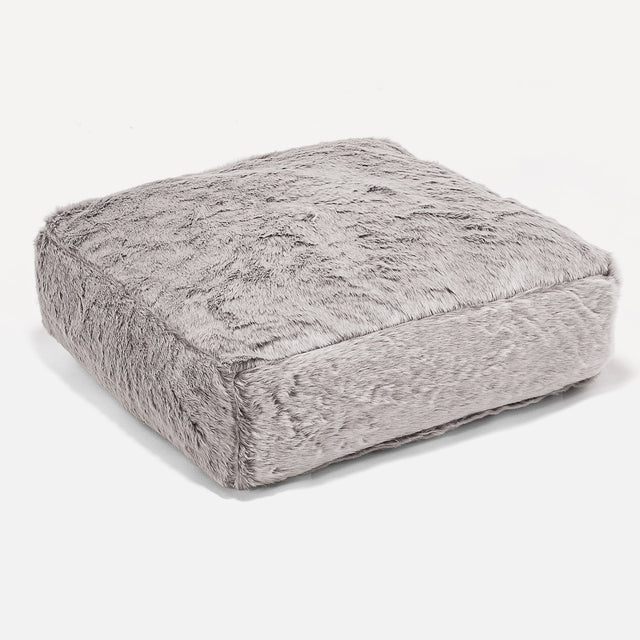 Podlahový Polštář - Umělá králičí kožešina Světle šedá 01