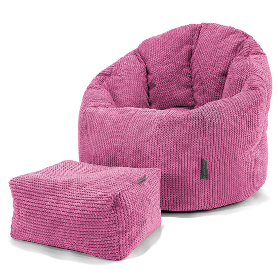 Pohodlný sedací pytel - Pom pom Růžová 02