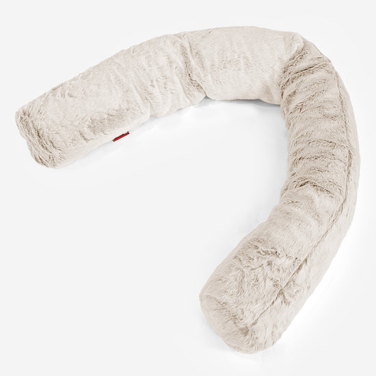 Relaxační polštář XXL - Umělá králičí kožešina Bílá 01