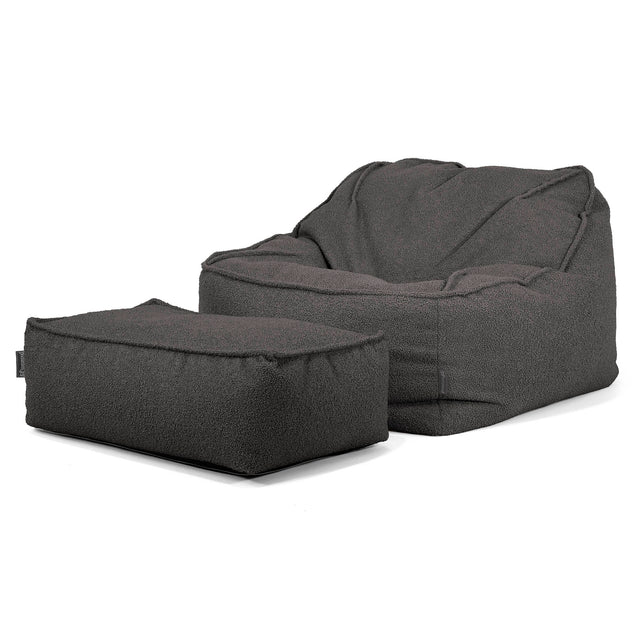 Sedací pytel Sloucher, křeslo - Buklé Tmavomodrá šeď_02
