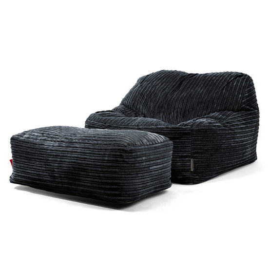 Sedací pytel Sloucher, křeslo - Manšestr Černá 01