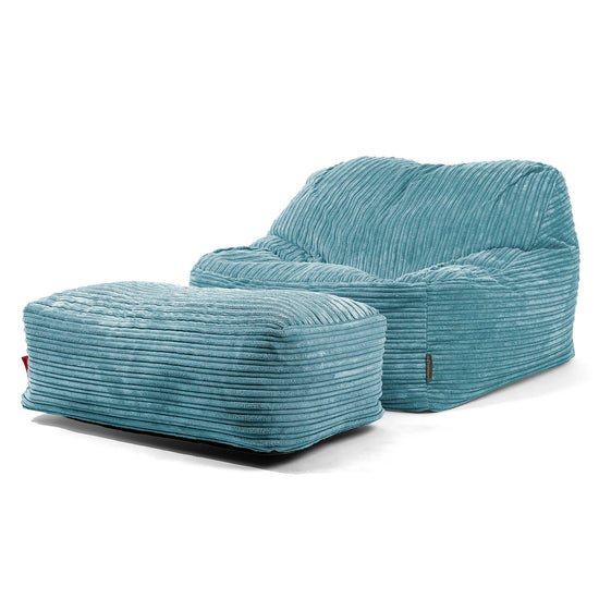 Sedací pytel Sloucher, křeslo - Manšestr Modrozelená 01