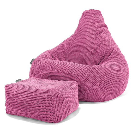 Sedací vak hruška - Pom pom Růžová 01