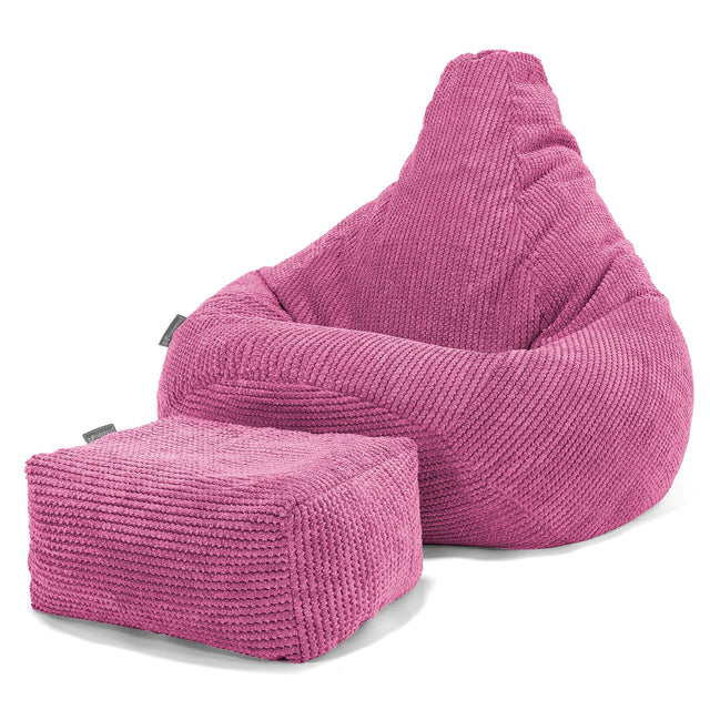 Sedací vak hruška - Pom pom Růžová 01