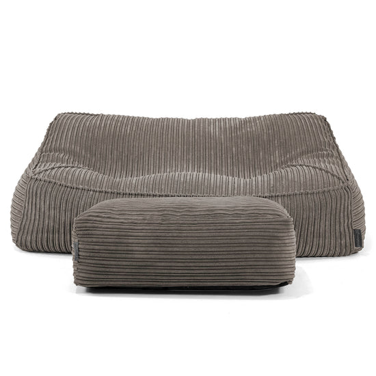 Sedací vak Sloucher, pohovka - Manšestr Tmavomodrá šeď 01