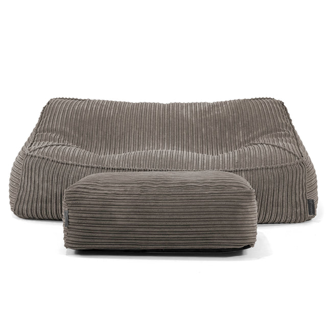 Sedací vak Sloucher, pohovka - Manšestr Tmavomodrá šeď 01
