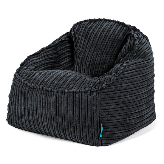 Sedací vak Sloucher pro děti 2 do 6 let - Manšestr Černá 01