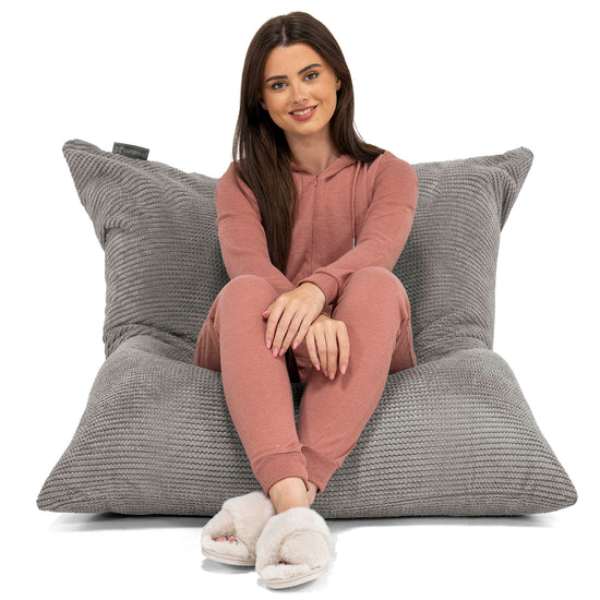 Sedací vak XXL - Pom pom Tmavě šedá 02
