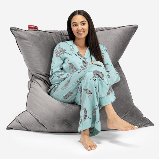 Sedací vak XXL - Samet Stříbrná 02