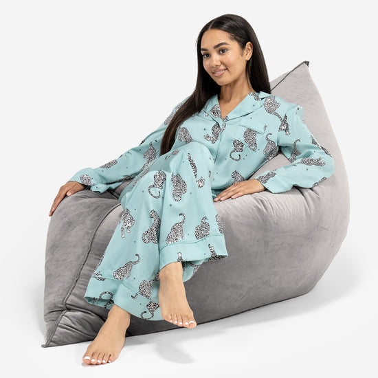 Sedací vak XXL - Samet Stříbrná 04