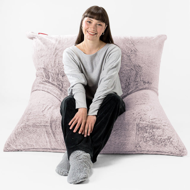 Sedací vak XXL - Umělá králičí kožešina Pudrově růžová 01