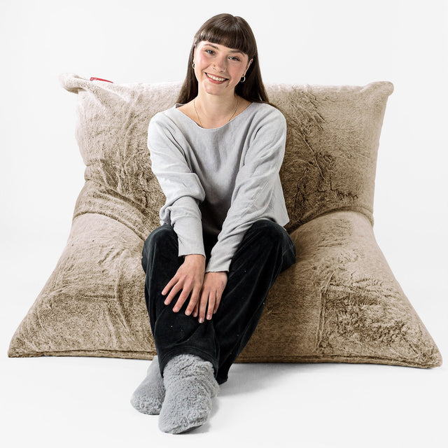 Sedací vak XXL - Umělá králičí kožešina Zlato-hnědá 01