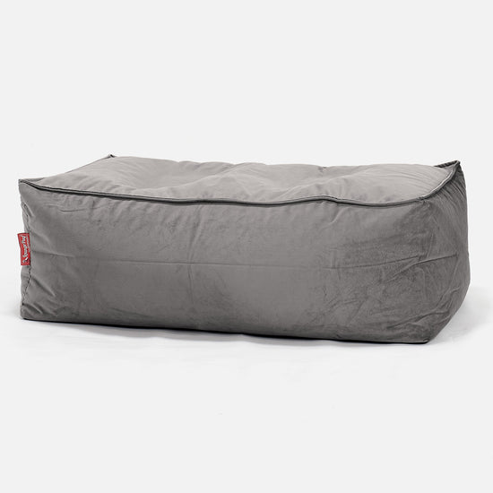 CloudSac® 100 podnožka z paměťové pěny - Samet Stříbrná 01