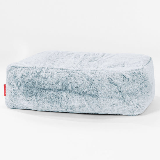 Velká podnožka - Umělá králičí kožešina Pudrově modrá 01