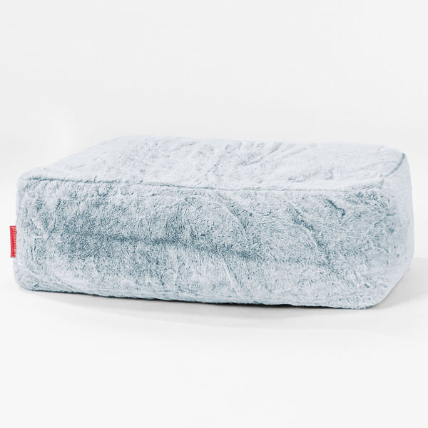 Velká podnožka - Umělá králičí kožešina Pudrově modrá 01