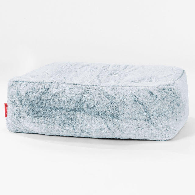 Velká podnožka - Umělá králičí kožešina Pudrově modrá 01